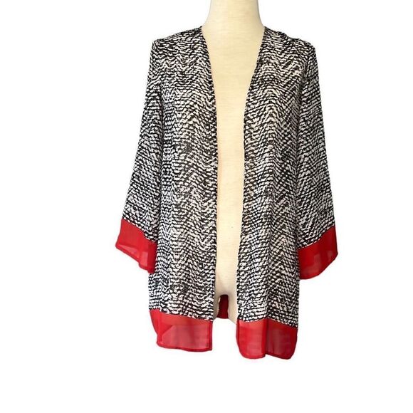 Draper’s & Damon Sheer Open Kimono Jacket Top Women’s Medium - Picture 1 of 5